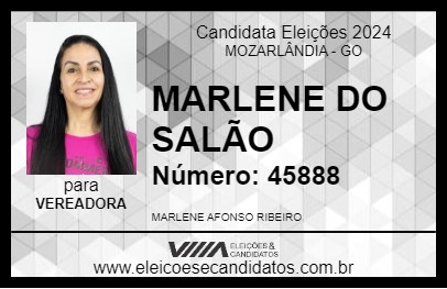 Candidato MARLENE DO SALÃO 2024 - MOZARLÂNDIA - Eleições