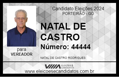 Candidato NATAL DE CASTRO 2024 - PORTEIRÃO - Eleições