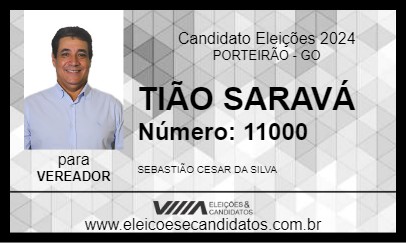 Candidato TIÃO SARAVÁ 2024 - PORTEIRÃO - Eleições