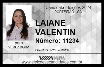 Candidato LAIANE VALENTIN 2024 - PORTEIRÃO - Eleições