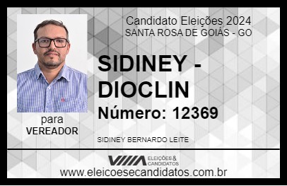 Candidato SIDINEY - DIOCLIN 2024 - SANTA ROSA DE GOIÁS - Eleições