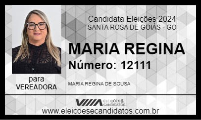 Candidato MARIA REGINA 2024 - SANTA ROSA DE GOIÁS - Eleições