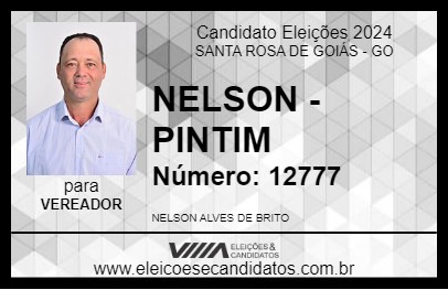 Candidato NELSON - PINTIM 2024 - SANTA ROSA DE GOIÁS - Eleições