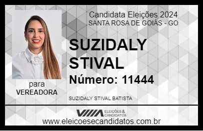 Candidato SUZIDALY STIVAL 2024 - SANTA ROSA DE GOIÁS - Eleições