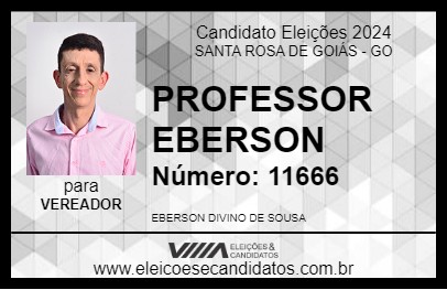 Candidato PROFESSOR EBERSON 2024 - SANTA ROSA DE GOIÁS - Eleições