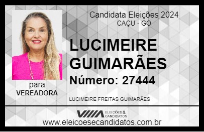 Candidato LUCIMEIRE GUIMARÃES 2024 - CAÇU - Eleições