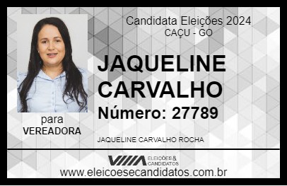 Candidato JAQUELINE CARVALHO 2024 - CAÇU - Eleições