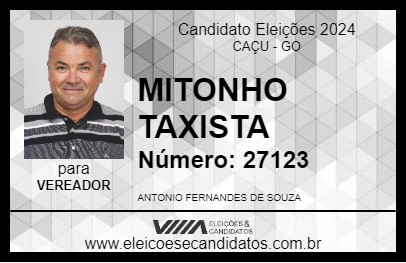 Candidato MITONHO TAXISTA 2024 - CAÇU - Eleições