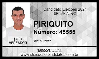 Candidato PIRIQUITO 2024 - BRITÂNIA - Eleições