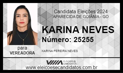 Candidato KARINA NEVES 2024 - APARECIDA DE GOIÂNIA - Eleições