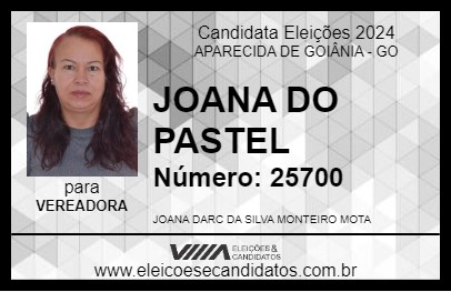 Candidato JOANA DO PASTEL 2024 - APARECIDA DE GOIÂNIA - Eleições