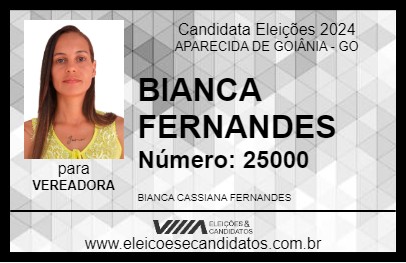 Candidato BIANCA FERNANDES 2024 - APARECIDA DE GOIÂNIA - Eleições