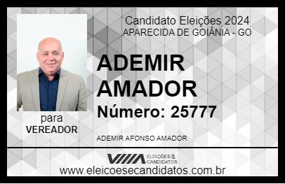 Candidato ADEMIR AMADOR 2024 - APARECIDA DE GOIÂNIA - Eleições