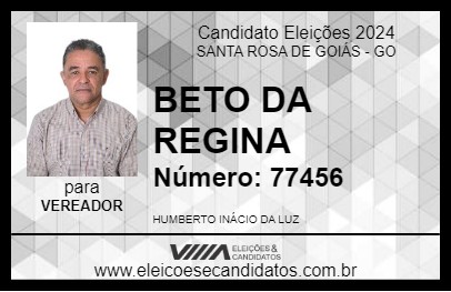 Candidato BETO DA REGINA 2024 - SANTA ROSA DE GOIÁS - Eleições