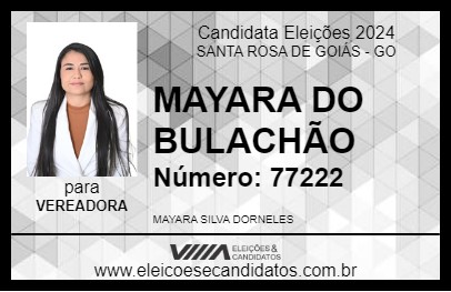 Candidato MAYARA DO BULACHÃO 2024 - SANTA ROSA DE GOIÁS - Eleições