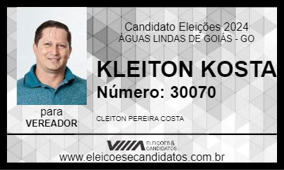 Candidato KLEITON KOSTA 2024 - ÁGUAS LINDAS DE GOIÁS - Eleições