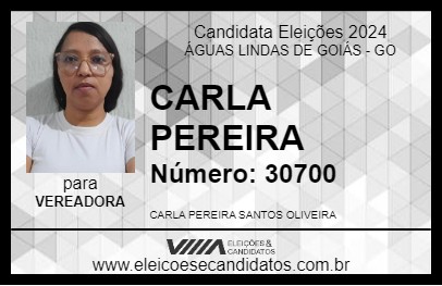 Candidato CARLA PEREIRA 2024 - ÁGUAS LINDAS DE GOIÁS - Eleições