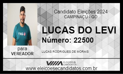 Candidato LUCAS DO LEVI 2024 - CAMPINAÇU - Eleições