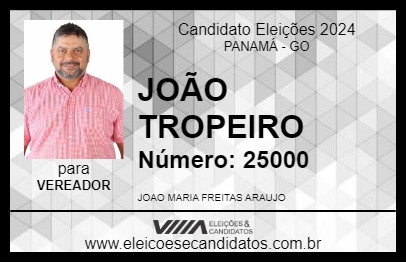 Candidato JOÃO TROPEIRO 2024 - PANAMÁ - Eleições