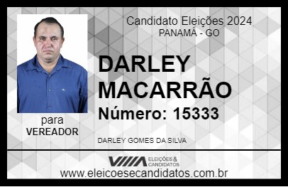 Candidato DARLEY MACARRÃO 2024 - PANAMÁ - Eleições