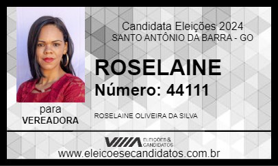 Candidato ROSELAINE 2024 - SANTO ANTÔNIO DA BARRA - Eleições