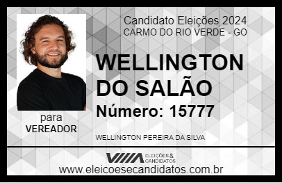 Candidato WELLINGTON DO SALÃO 2024 - CARMO DO RIO VERDE - Eleições