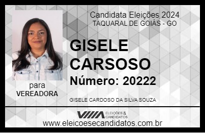 Candidato GISELE CARDOSO 2024 - TAQUARAL DE GOIÁS - Eleições