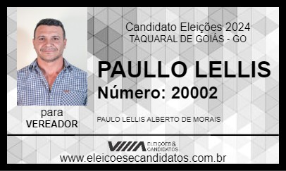 Candidato PAULLO LELLIS 2024 - TAQUARAL DE GOIÁS - Eleições