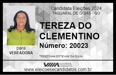 Candidato TEREZA DO CLEMENTINO 2024 - TAQUARAL DE GOIÁS - Eleições