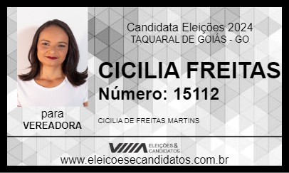 Candidato CICILIA FREITAS 2024 - TAQUARAL DE GOIÁS - Eleições