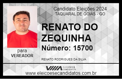 Candidato RENATO DO ZEQUINHA 2024 - TAQUARAL DE GOIÁS - Eleições