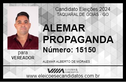 Candidato ALEMAR PROPAGANDA 2024 - TAQUARAL DE GOIÁS - Eleições