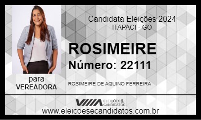 Candidato ROSIMEIRE 2024 - ITAPACI - Eleições