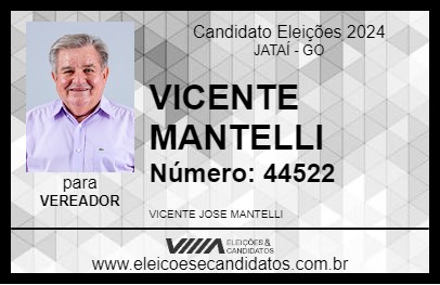 Candidato VICENTE MANTELLI 2024 - JATAÍ - Eleições