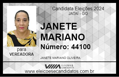 Candidato JANETE MARIANO 2024 - JATAÍ - Eleições