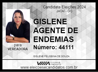 Candidato GISLENE AGENTE DE ENDEMIAS 2024 - JATAÍ - Eleições