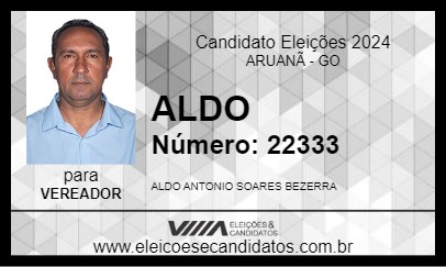 Candidato ALDO 2024 - ARUANÃ - Eleições