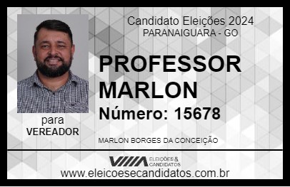 Candidato PROFESSOR MARLON 2024 - PARANAIGUARA - Eleições