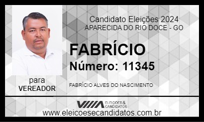 Candidato FABRÍCIO 2024 - APARECIDA DO RIO DOCE - Eleições