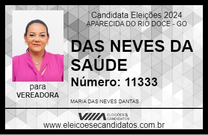 Candidato DAS NEVES DA SAÚDE 2024 - APARECIDA DO RIO DOCE - Eleições