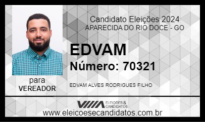 Candidato EDVAM 2024 - APARECIDA DO RIO DOCE - Eleições