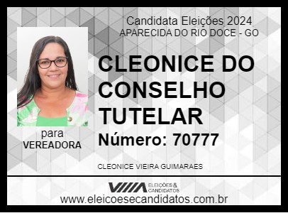 Candidato CLEONICE GUIMARÃES 2024 - APARECIDA DO RIO DOCE - Eleições