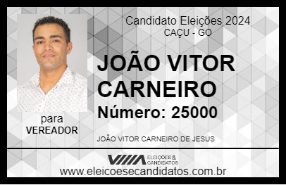 Candidato JOÃO VITOR CARNEIRO 2024 - CAÇU - Eleições