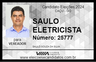 Candidato SAULO ELETRICISTA 2024 - CAÇU - Eleições