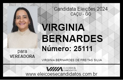 Candidato VIRGINIA BERNARDES 2024 - CAÇU - Eleições