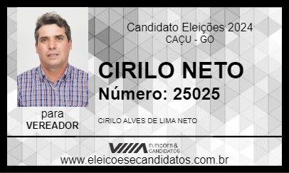 Candidato CIRILO NETO 2024 - CAÇU - Eleições