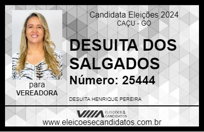 Candidato DESUITA DOS SALGADOS 2024 - CAÇU - Eleições