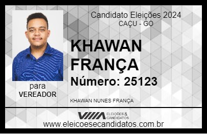 Candidato KHAWAN FRANÇA 2024 - CAÇU - Eleições