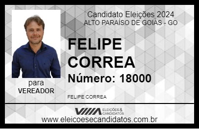 Candidato FELIPE CORREA 2024 - ALTO PARAÍSO DE GOIÁS - Eleições