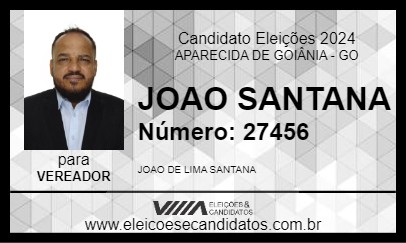 Candidato JOAO SANTANA 2024 - APARECIDA DE GOIÂNIA - Eleições